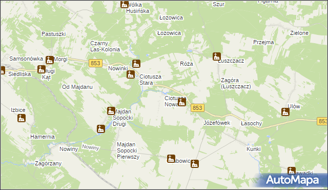 mapa Ciotusza Nowa, Ciotusza Nowa na mapie Targeo