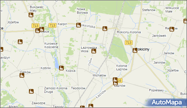 mapa Cisów gmina Rokiciny, Cisów gmina Rokiciny na mapie Targeo