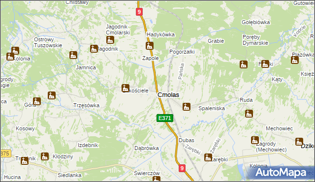 mapa Cmolas, Cmolas na mapie Targeo