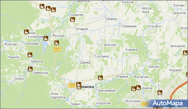 mapa Cukrówka, Cukrówka na mapie Targeo