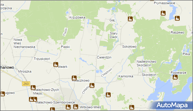 mapa Ćwierdzin, Ćwierdzin na mapie Targeo