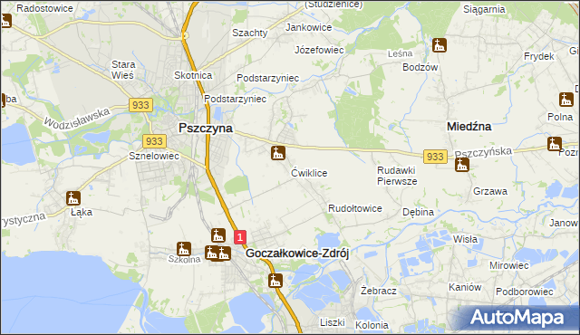 mapa Ćwiklice, Ćwiklice na mapie Targeo