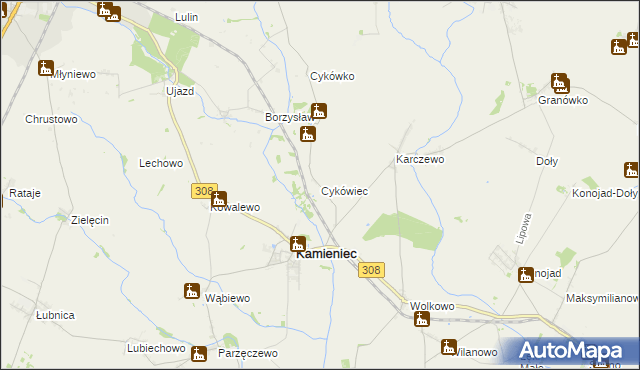 mapa Cykówiec, Cykówiec na mapie Targeo