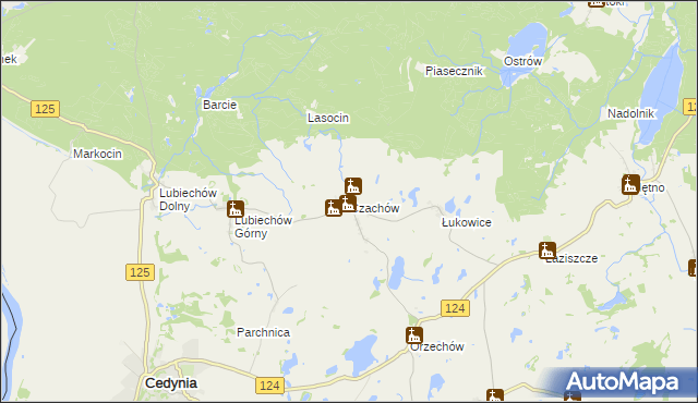 mapa Czachów gmina Cedynia, Czachów gmina Cedynia na mapie Targeo