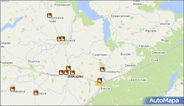 mapa Czachówki, Czachówki na mapie Targeo