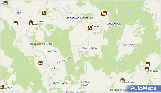 mapa Czaje-Bagno, Czaje-Bagno na mapie Targeo