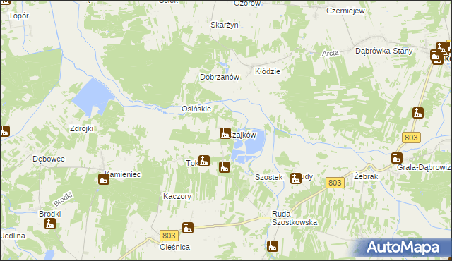 mapa Czajków gmina Wodynie, Czajków gmina Wodynie na mapie Targeo