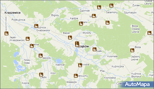 mapa Czajków powiat ostrzeszowski, Czajków powiat ostrzeszowski na mapie Targeo