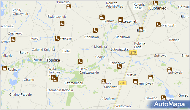 mapa Czajno, Czajno na mapie Targeo