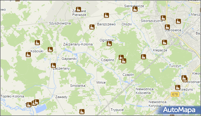 mapa Czaplino gmina Choroszcz, Czaplino gmina Choroszcz na mapie Targeo