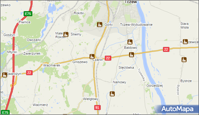 mapa Czarlin-Dworzec, Czarlin-Dworzec na mapie Targeo