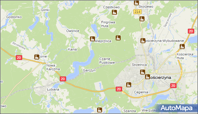 mapa Czarne Pustkowie, Czarne Pustkowie na mapie Targeo