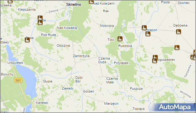 mapa Czarnia Duża, Czarnia Duża na mapie Targeo