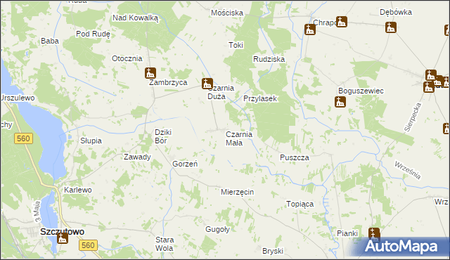 mapa Czarnia Mała, Czarnia Mała na mapie Targeo