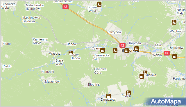 mapa Czarniecka Góra, Czarniecka Góra na mapie Targeo