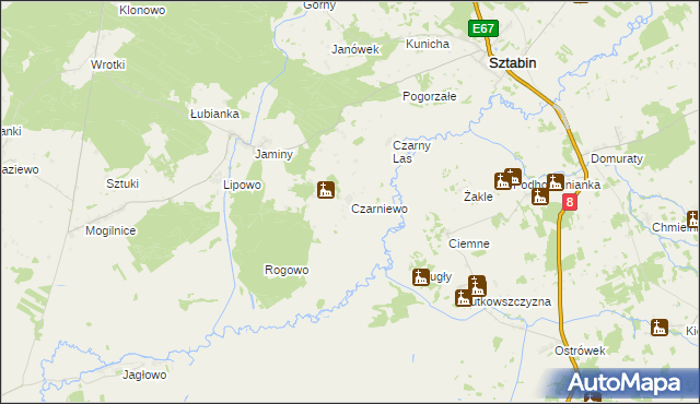 mapa Czarniewo, Czarniewo na mapie Targeo