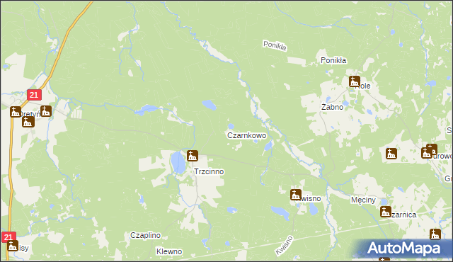 mapa Czarnkowo gmina Trzebielino, Czarnkowo gmina Trzebielino na mapie Targeo