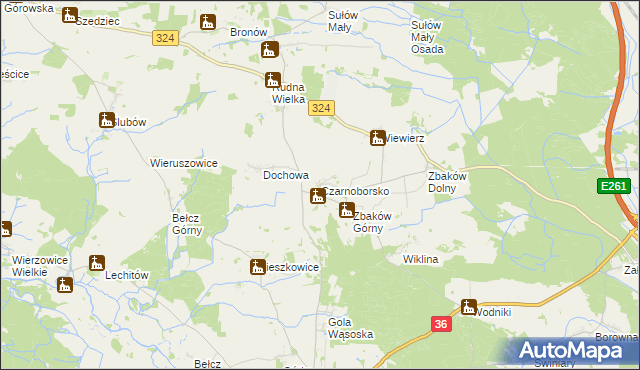 mapa Czarnoborsko, Czarnoborsko na mapie Targeo