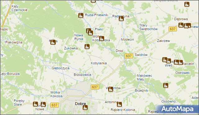 mapa Czarnocin gmina Dobre, Czarnocin gmina Dobre na mapie Targeo