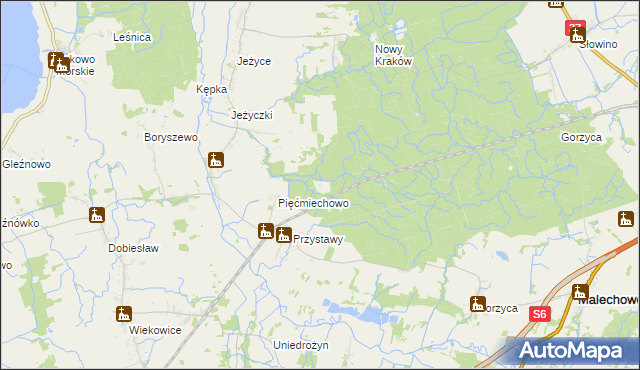 mapa Czarnolas gmina Darłowo, Czarnolas gmina Darłowo na mapie Targeo