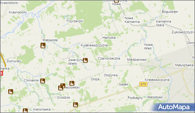 mapa Czarnorzeczka, Czarnorzeczka na mapie Targeo