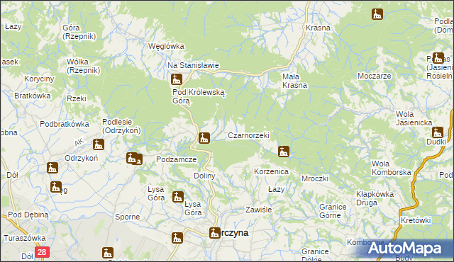 mapa Czarnorzeki, Czarnorzeki na mapie Targeo