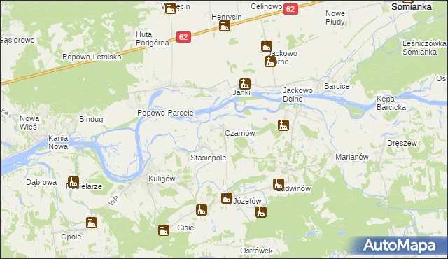 mapa Czarnów gmina Dąbrówka, Czarnów gmina Dąbrówka na mapie Targeo