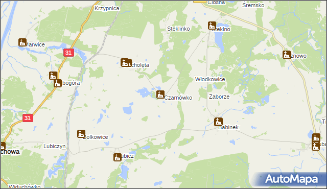 mapa Czarnówko gmina Widuchowa, Czarnówko gmina Widuchowa na mapie Targeo