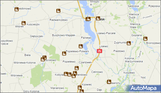 mapa Czartowo gmina Skulsk, Czartowo gmina Skulsk na mapie Targeo