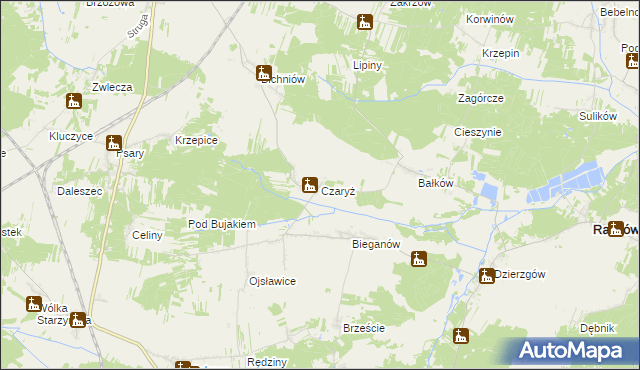 mapa Czaryż, Czaryż na mapie Targeo