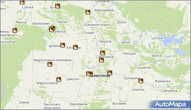 mapa Czechowice, Czechowice na mapie Targeo