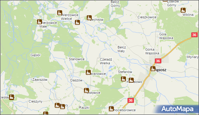 mapa Czeladź Wielka, Czeladź Wielka na mapie Targeo