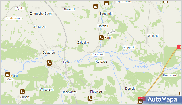 mapa Czerewki, Czerewki na mapie Targeo
