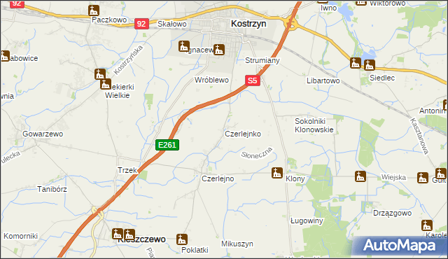 mapa Czerlejnko, Czerlejnko na mapie Targeo