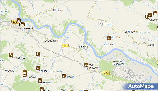 mapa Czerna gmina Żukowice, Czerna gmina Żukowice na mapie Targeo