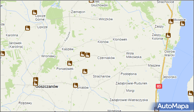 mapa Czerniaków, Czerniaków na mapie Targeo