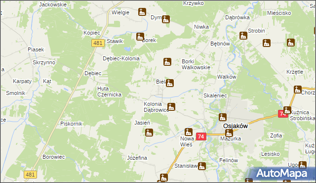 mapa Czernice gmina Osjaków, Czernice gmina Osjaków na mapie Targeo