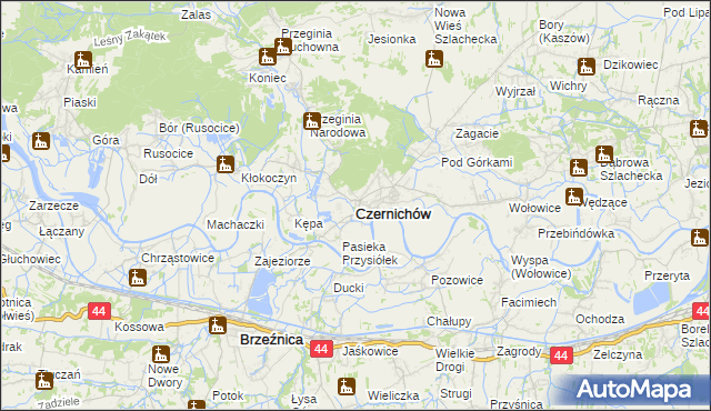 mapa Czernichów powiat krakowski, Czernichów powiat krakowski na mapie Targeo