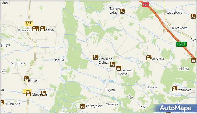 mapa Czernina Dolna, Czernina Dolna na mapie Targeo