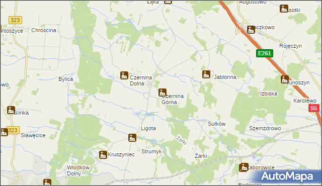 mapa Czernina Górna, Czernina Górna na mapie Targeo