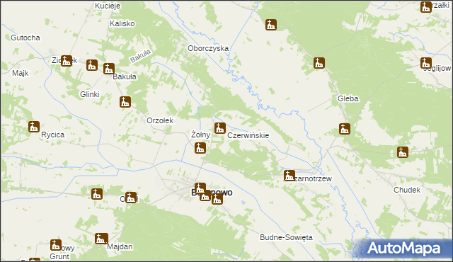 mapa Czerwińskie, Czerwińskie na mapie Targeo