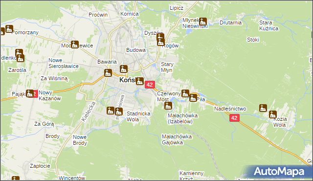 mapa Czerwony Most, Czerwony Most na mapie Targeo