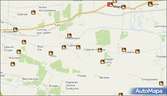 mapa Cześniki-Kolonia, Cześniki-Kolonia na mapie Targeo