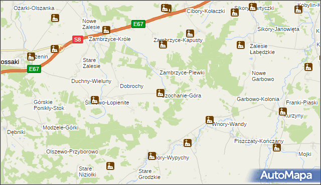 mapa Czochanie-Góra, Czochanie-Góra na mapie Targeo