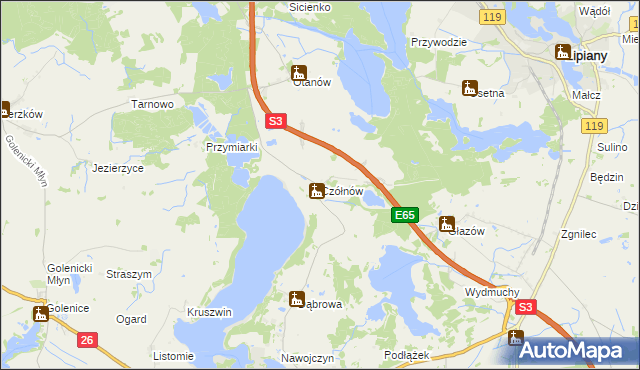 mapa Czółnów, Czółnów na mapie Targeo