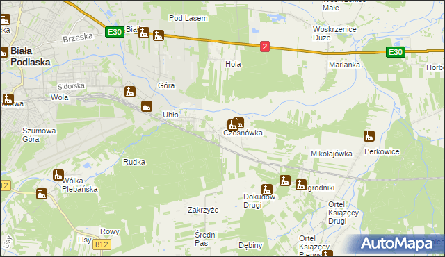 mapa Czosnówka, Czosnówka na mapie Targeo