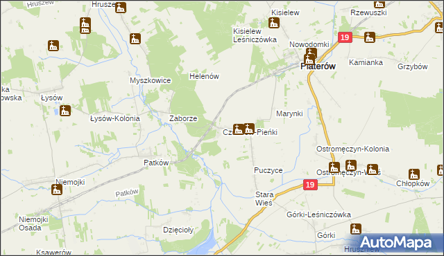 mapa Czuchów-Pieńki, Czuchów-Pieńki na mapie Targeo