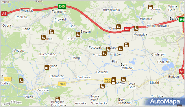 mapa Czułów, Czułów na mapie Targeo