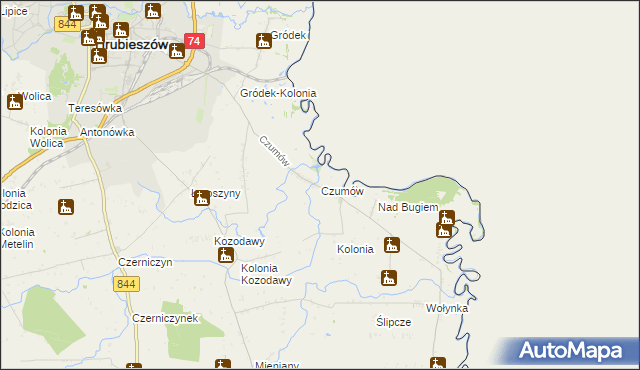 mapa Czumów, Czumów na mapie Targeo