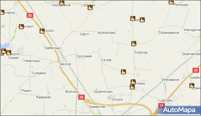 mapa Czyste gmina Inowrocław, Czyste gmina Inowrocław na mapie Targeo